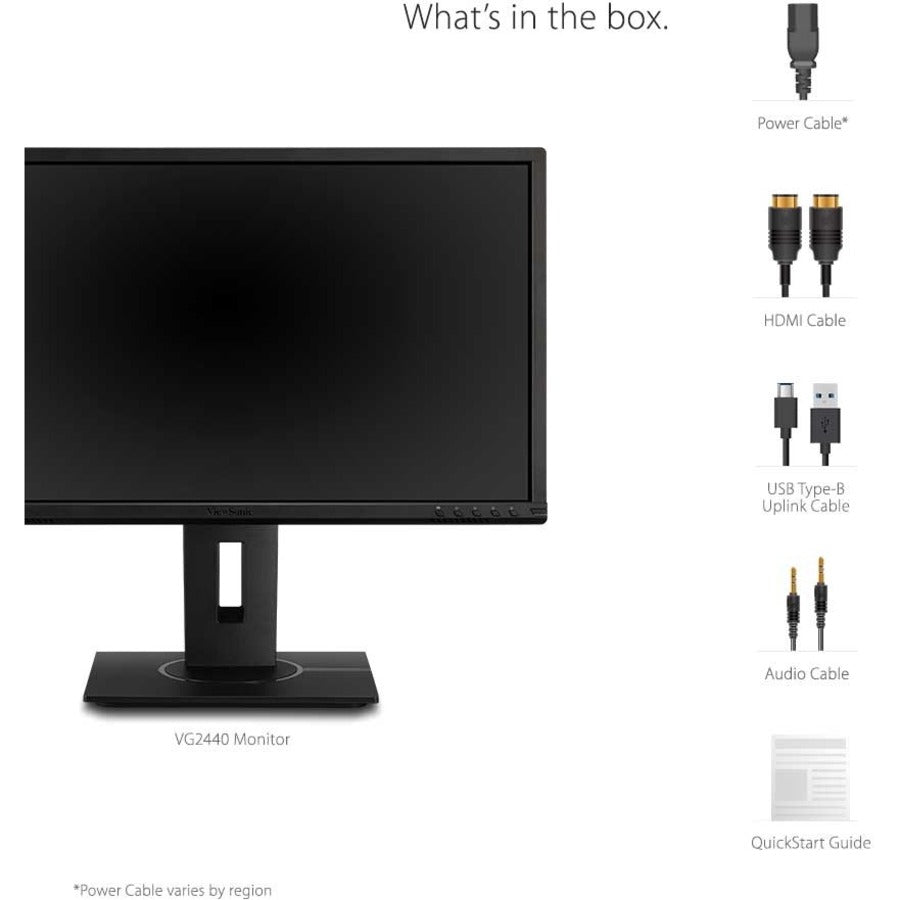 ViewSonic VG2440 24 Inch Full HD IPS Monitor with Ergonomic Stand, HDMI, USB, DP Connectivity - Store 42