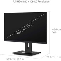 ViewSonic VG2456 24" Full HD USB - C Docking Monitor with Ergonomic Stand & Gigabit Ethernet - Store 42