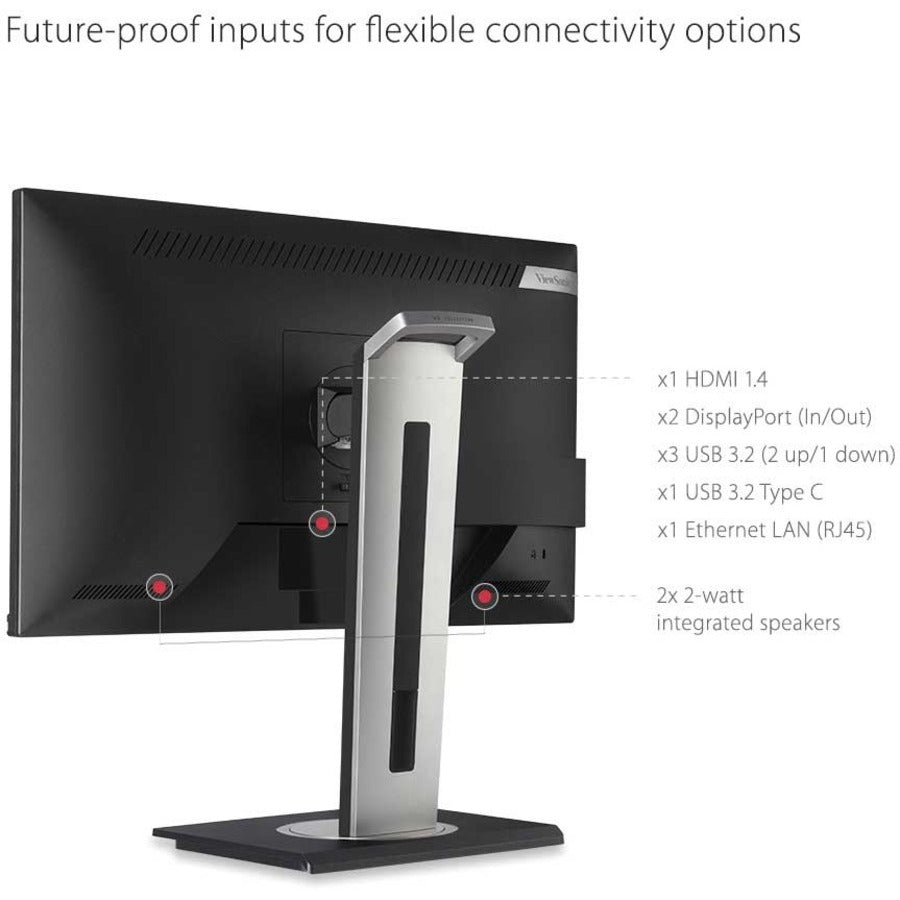 ViewSonic VG2456 24" Full HD USB - C Docking Monitor with Ergonomic Stand & Gigabit Ethernet - Store 42