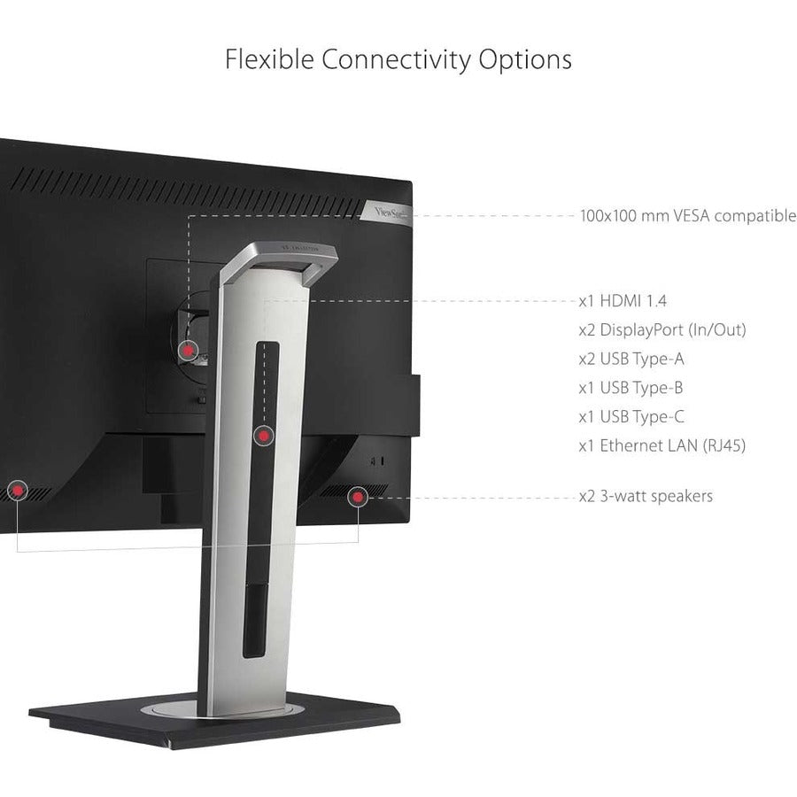 ViewSonic VG2456a 24" FHD IPS USB - C Monitor with 90W Power Delivery, Ergonomic Stand & Ethernet - Store 42