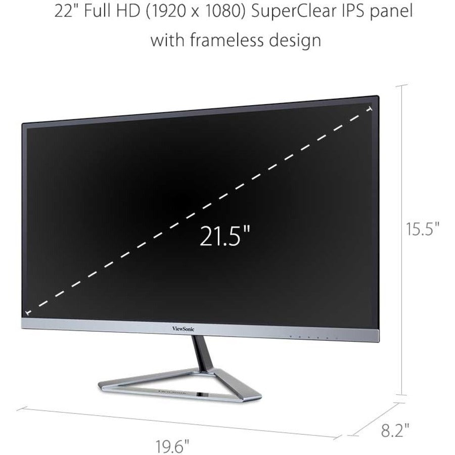 ViewSonic VX2276 - SMHD 22 Inch Full HD IPS Monitor | 1920x1080 | Ultra - Slim Bezel | 100Hz Refresh Rate - Store 42