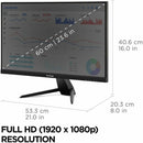 ViewSonic VX2467U 24" Full HD IPS Monitor with USB-C, 65W Charging, 75Hz Refresh Rate