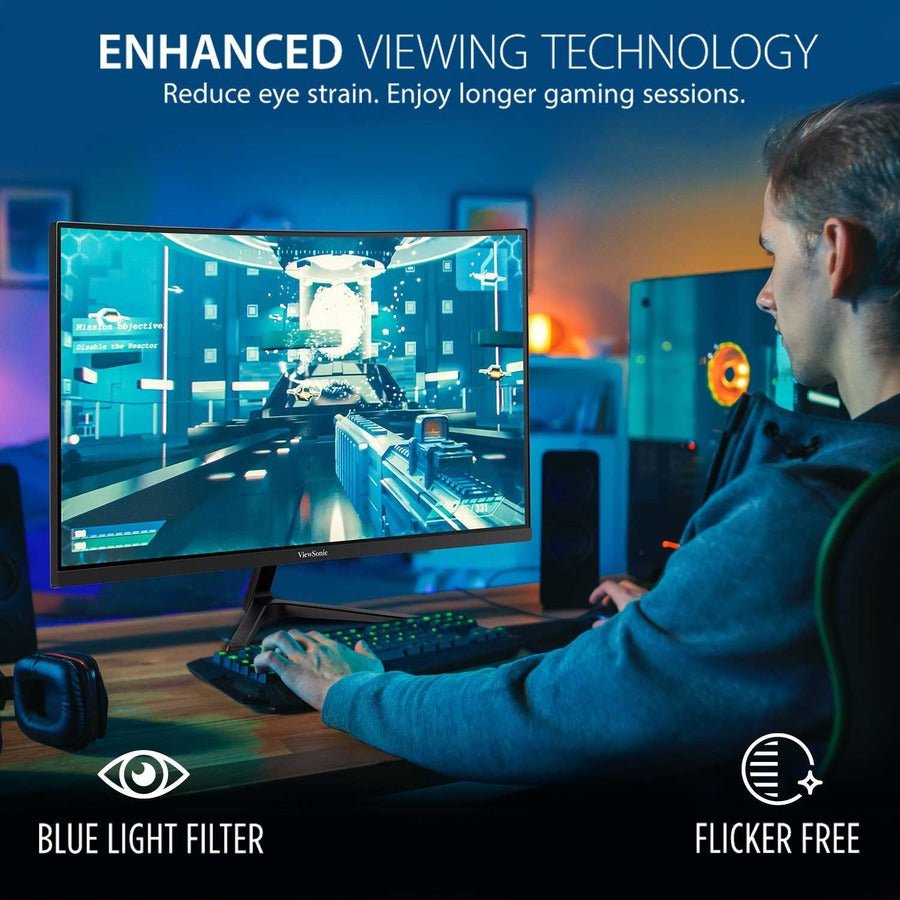ViewSonic VX2718-PC-MHD 27" Curved Gaming Monitor 1080P 180Hz with FreeSync & 1ms Response Time