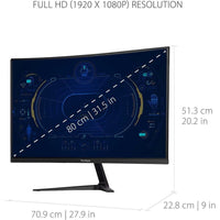 ViewSonic VX3218 - PC - MHD 32In Curved Monitor 1080P 180Hz 1ms FreeSync Gaming Experience - Store 42