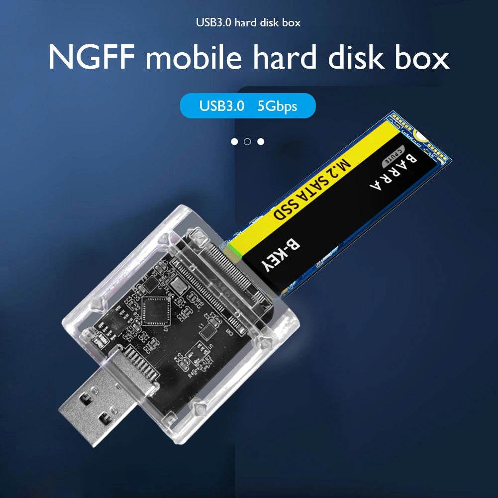 VKTECH M2 SSD Enclosure USB 3.0 5Gbps Portable Adapter for 2230/2242/2260/2280 Drives