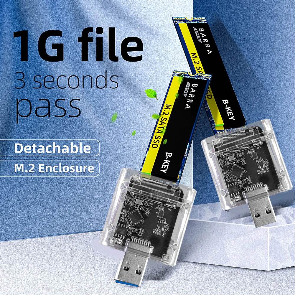VKTECH M2 SSD Enclosure USB 3.0 5Gbps Portable Adapter for 2230/2242/2260/2280 Drives