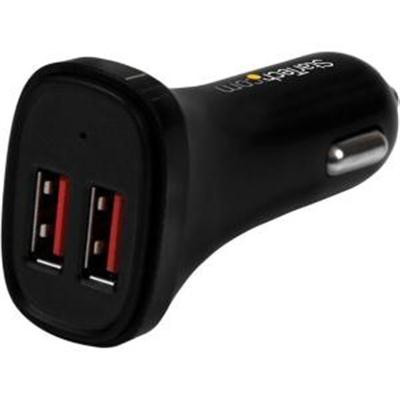 VoltGo 24W Dual-Port USB Car Charger - Black 2 Pack for Simultaneous Tablet Charging
