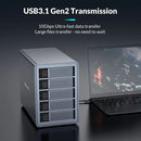 Yottamaster FS5C3 10Gbps USB-C 5-Slot HDD/SSD Enclosure - High-Speed Data Transfer & Daisy-Chain Support