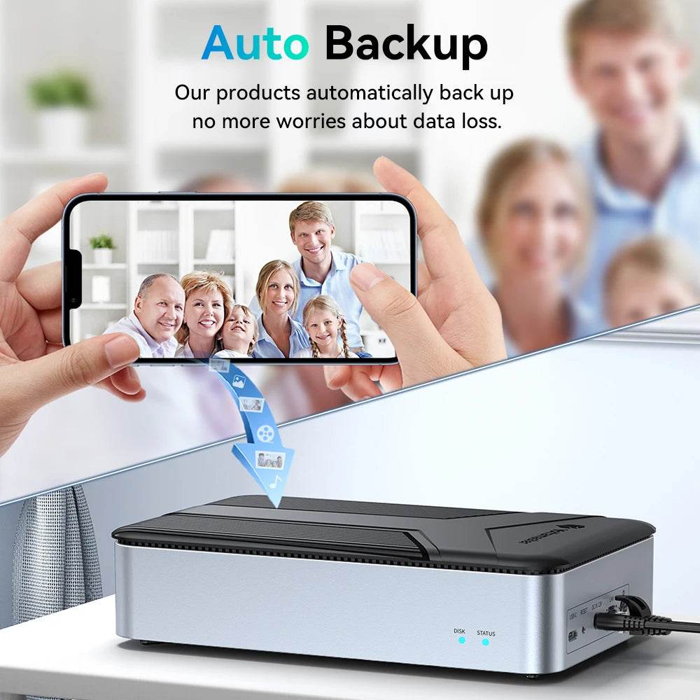 Yottamaster NAS Storage Box - 1 Bay for 2.5"/3.5" SSD/HDD with Auto Backup & Cloud Access