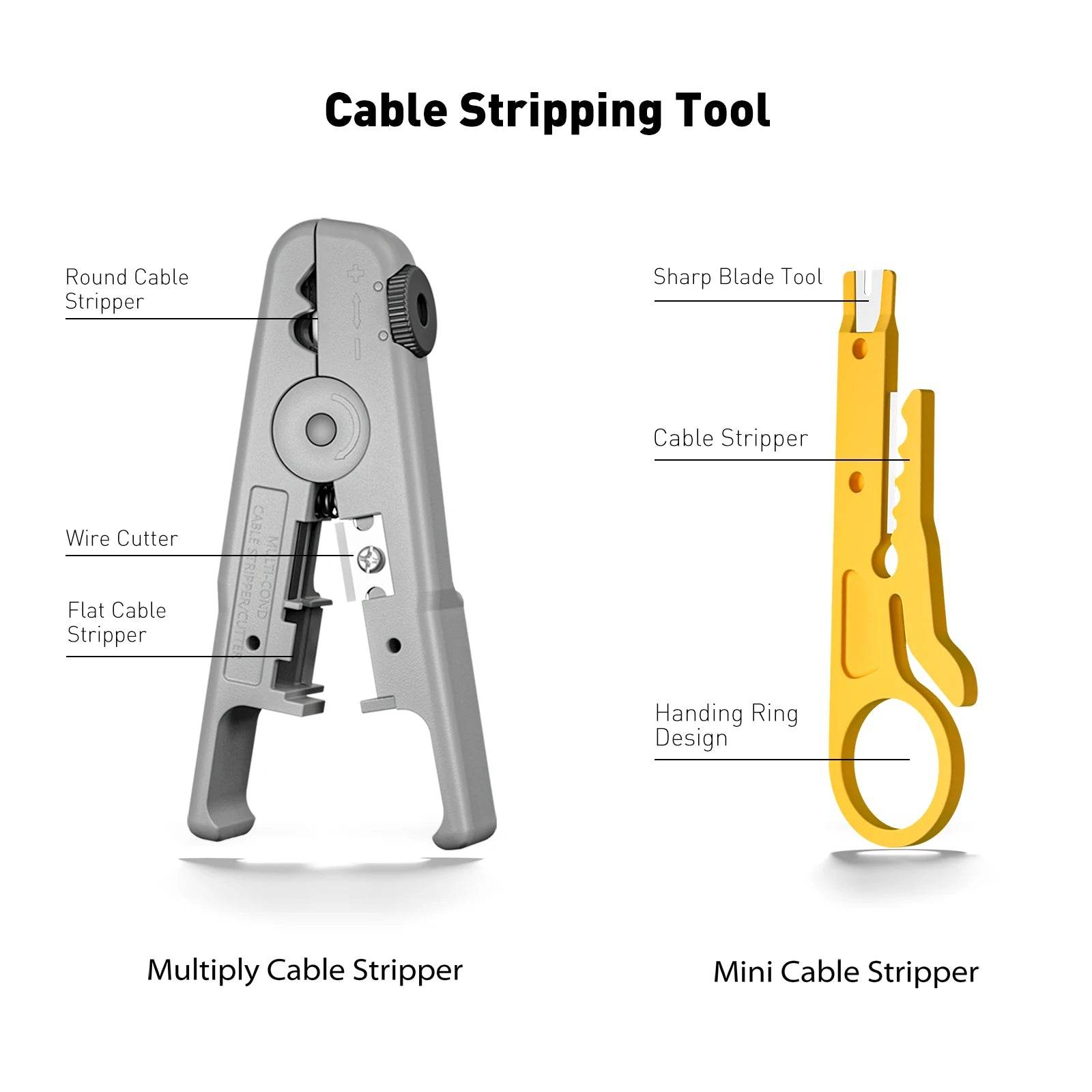 ZoeRax 8 In 1 RJ45 Crimp Tool Kit With 50 Cat6 Connectors - Ergonomic Design For Network Upgrades